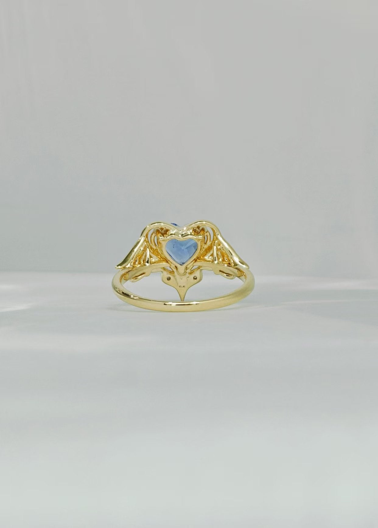 Sailor Moon: Heart-Cut Blue Tanzanite Engagement Ring