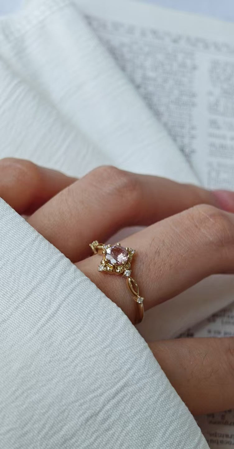 Light Pink Dragon Garnet Ring