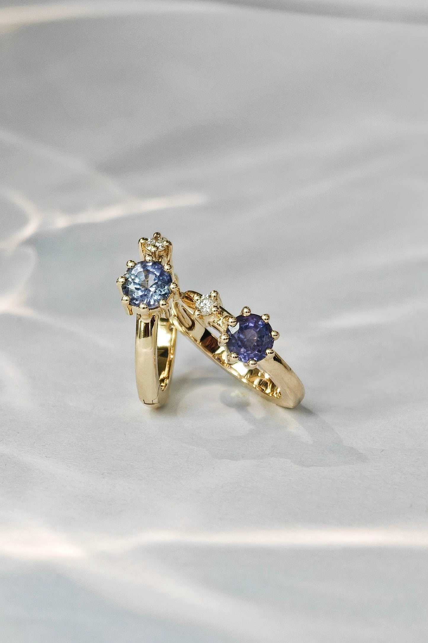 Ocean Blue Sapphire Earrings