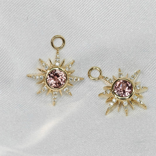 Malayan Garnet Sunflower Earrings