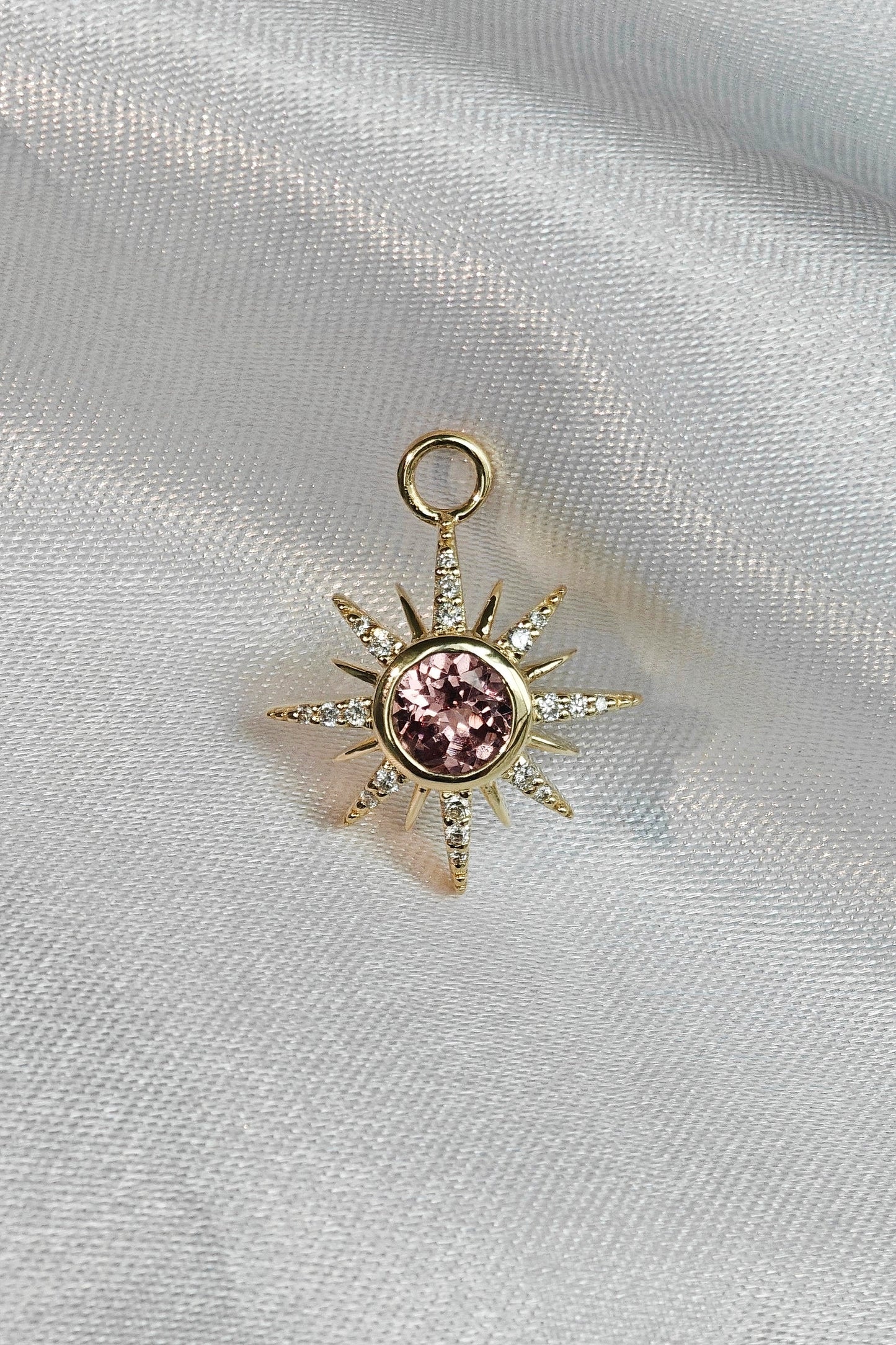 Malayan Garnet Sunflower Earrings