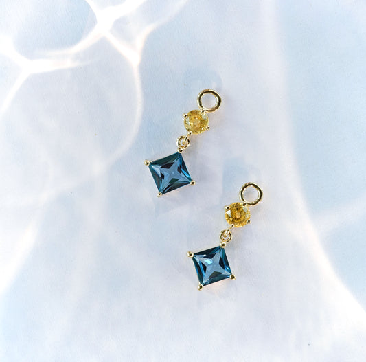 Sapphire x Topaz Earrings（Available Now）