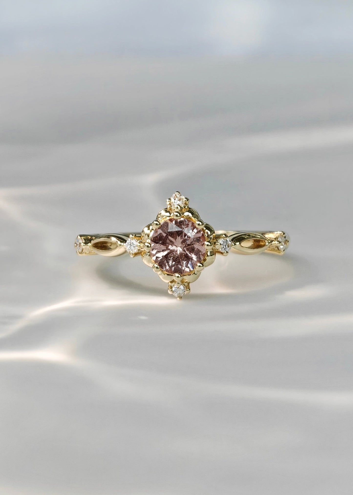 Light Pink Dragon Garnet Ring