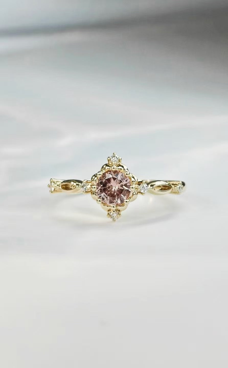 Light Pink Dragon Garnet Ring