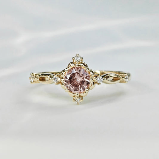 Light Pink Dragon Garnet Ring