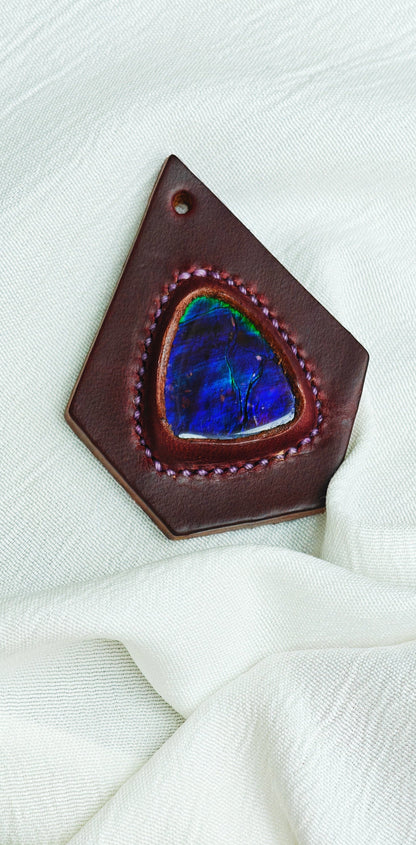 The Secret Realm of Purple Ling - Horween Oil Wax Leather, Unlocking the Eternal Mystery of Ammolite（Limited Sale)