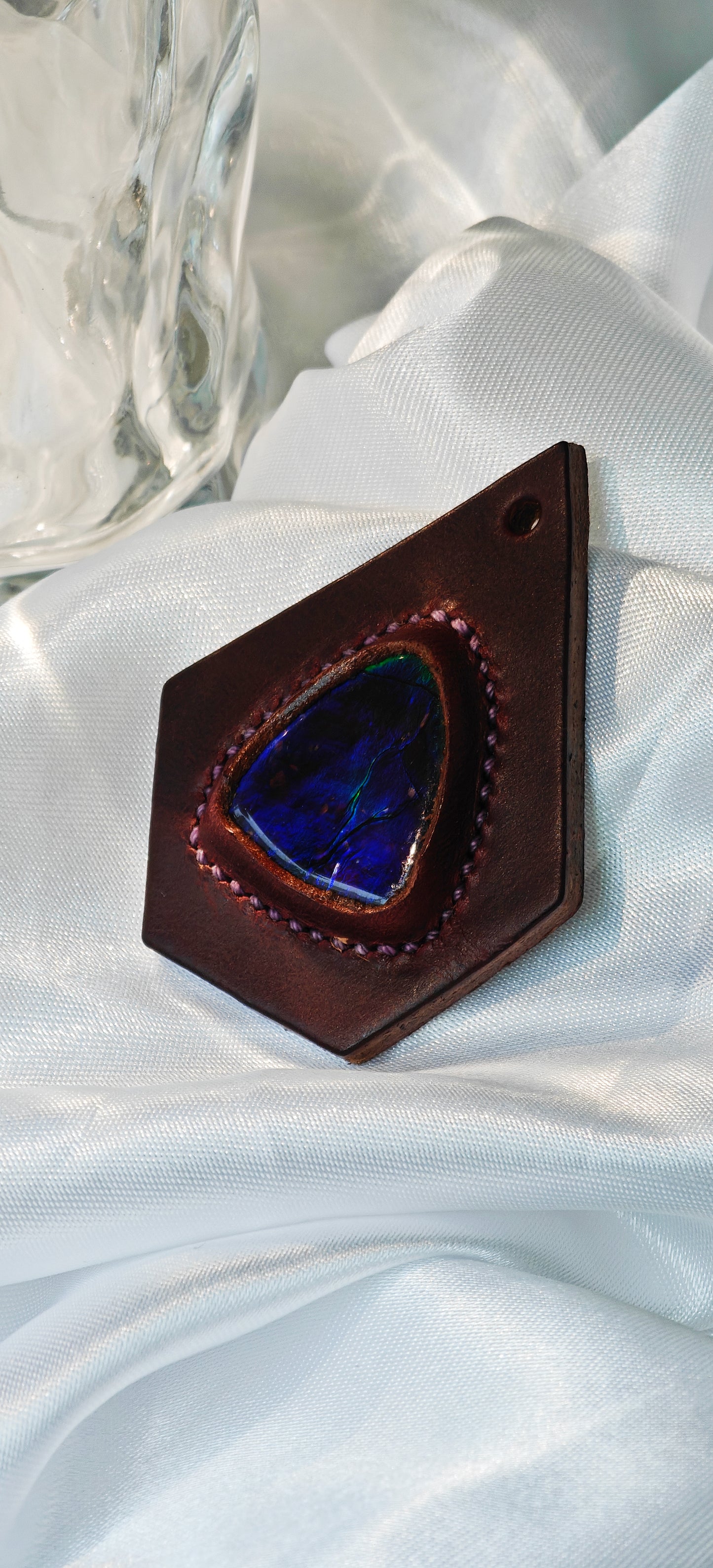 The Secret Realm of Purple Ling - Horween Oil Wax Leather, Unlocking the Eternal Mystery of Ammolite（Limited Sale)