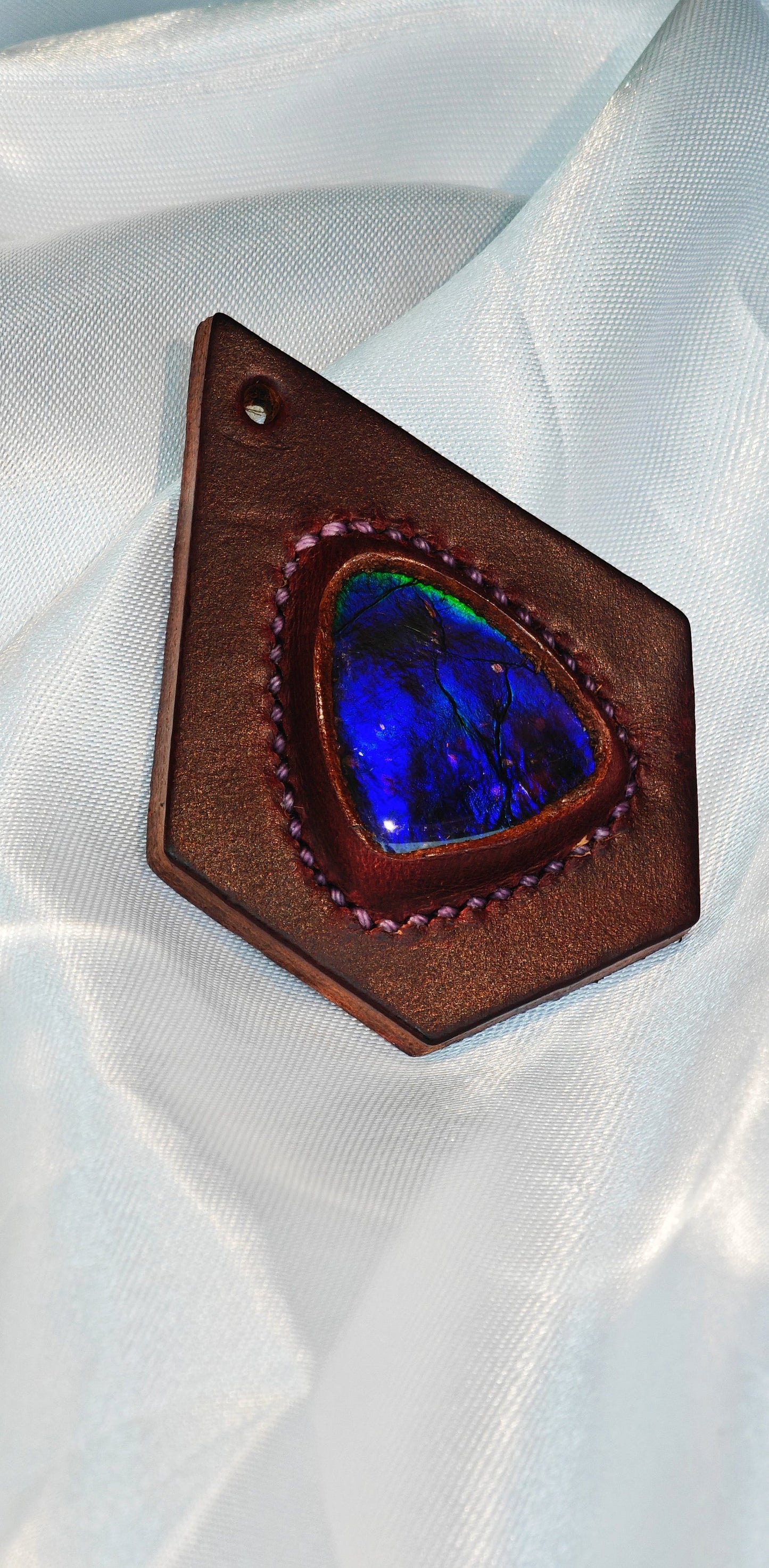 The Secret Realm of Purple Ling - Horween Oil Wax Leather, Unlocking the Eternal Mystery of Ammolite（Limited Sale)