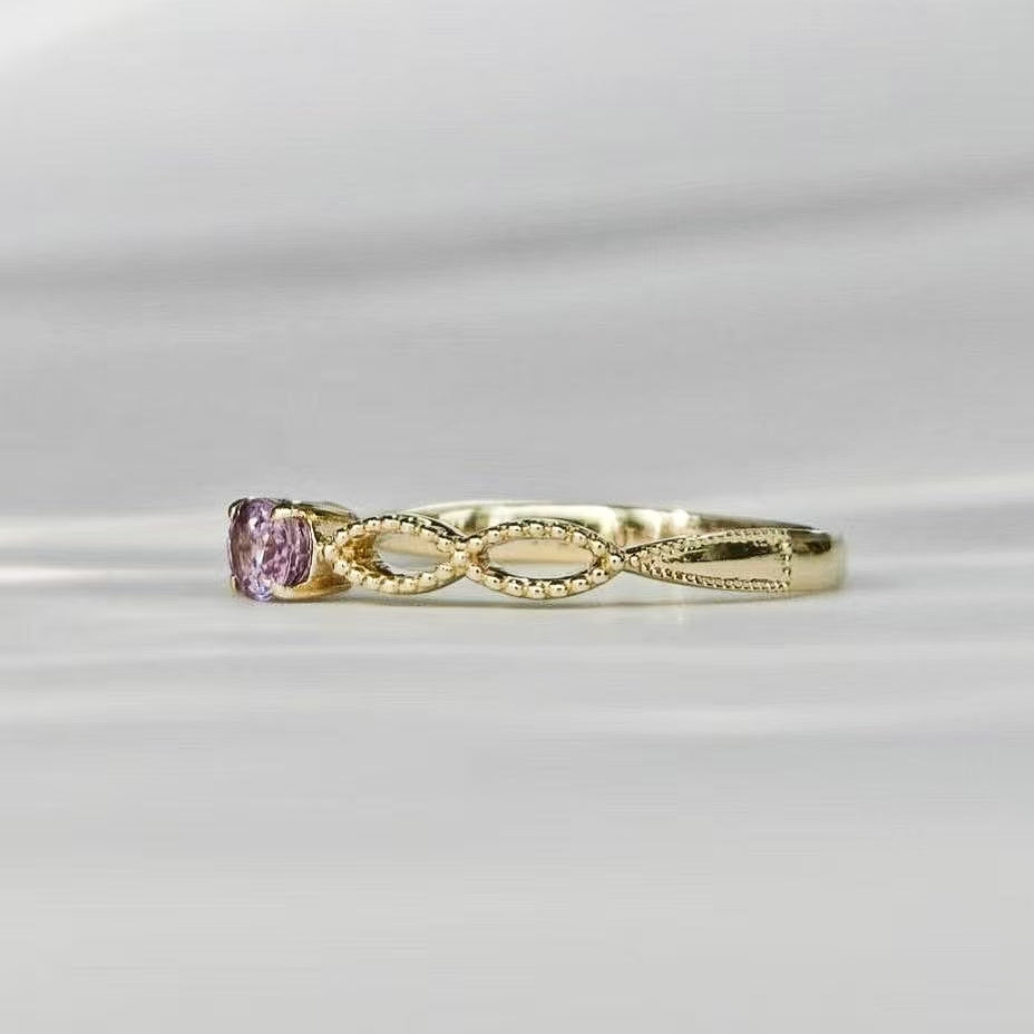 Oval Cut Purple Sapphire Engagement Ring