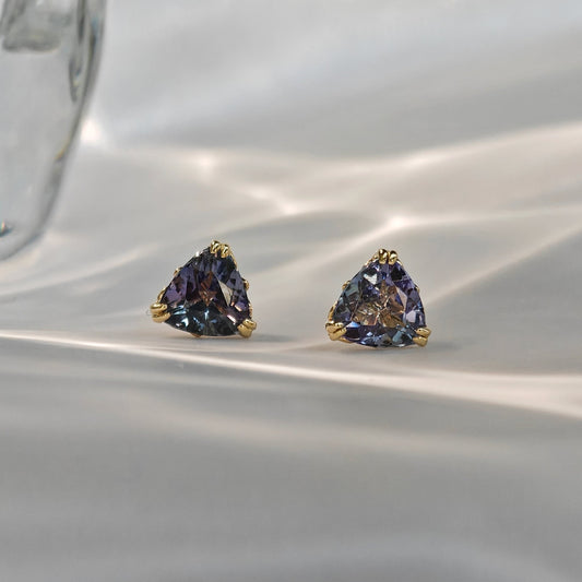 Le Bijoux Trillion Cut Blue Tanzanite Earrings