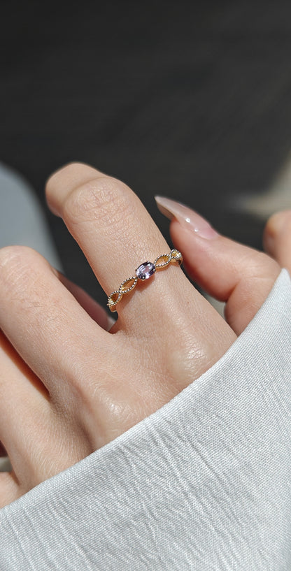 Oval Cut Purple Sapphire Engagement Ring