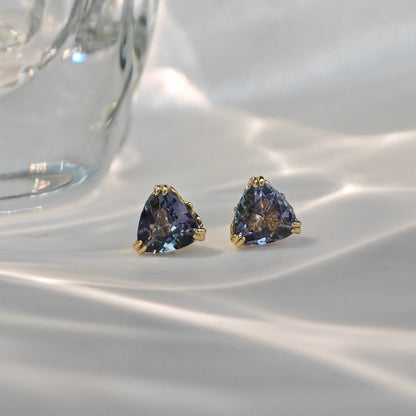 Le Bijoux Trillion Cut Blue Tanzanite Earrings