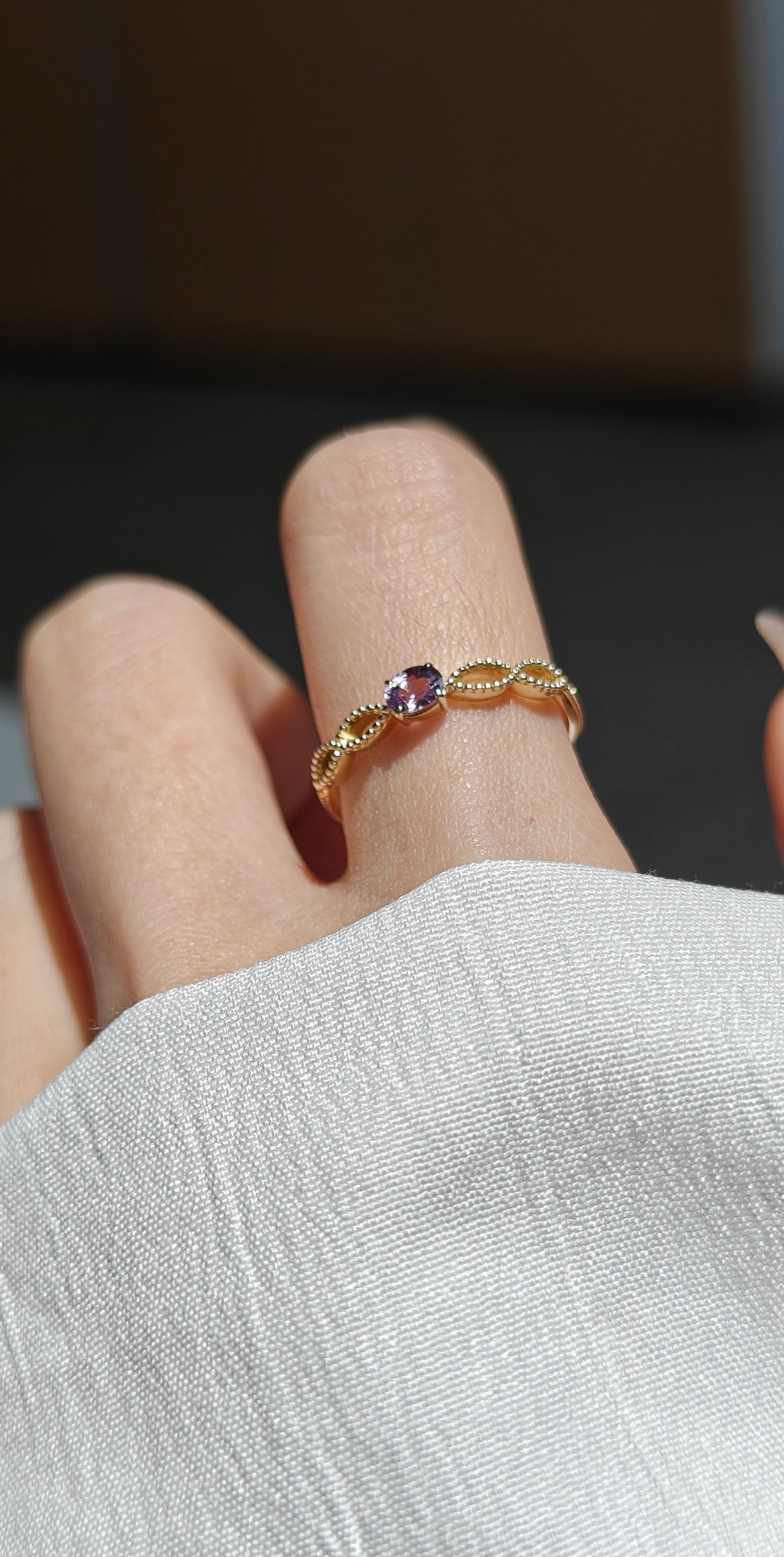 Oval Cut Purple Sapphire Engagement Ring