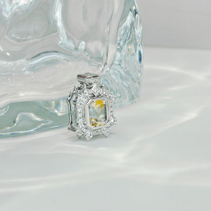 Le Bijoux Emerald Cut Oil in Quartz Pendant Necklace