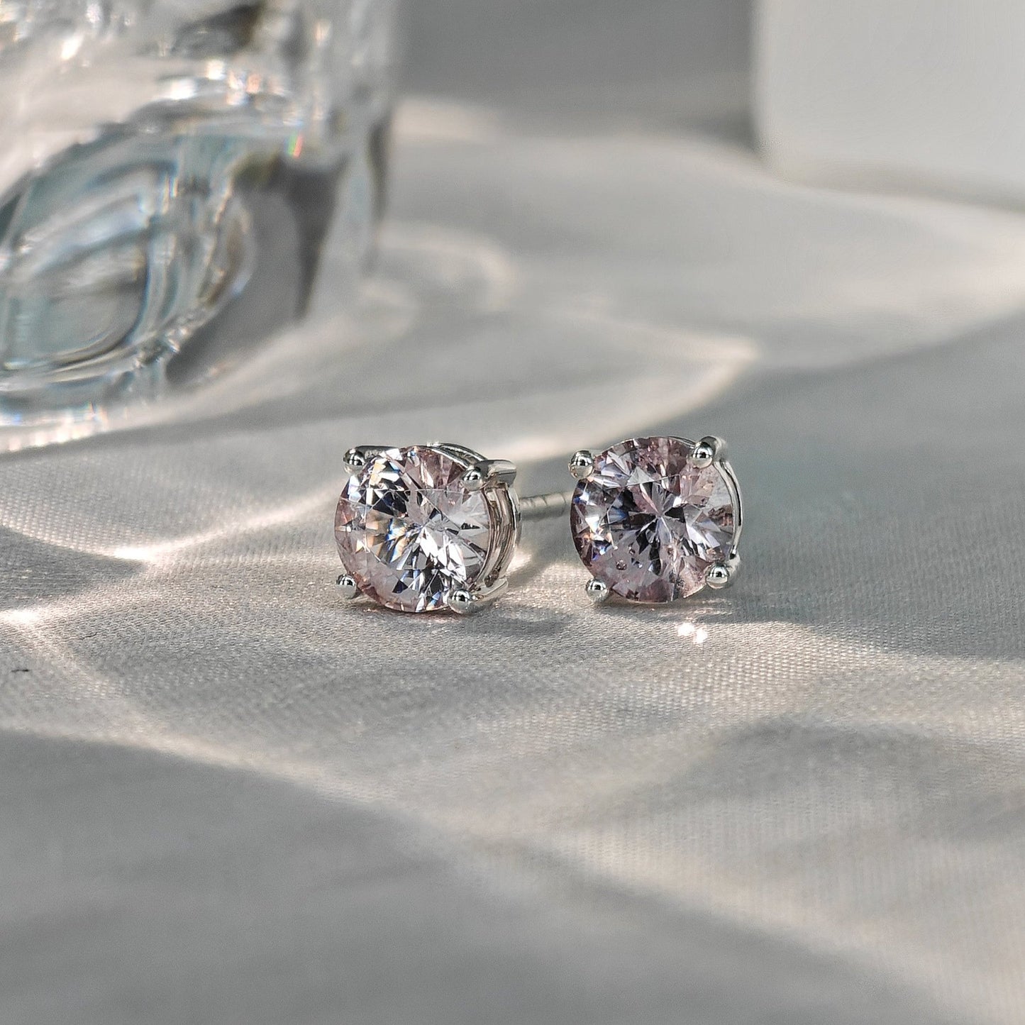 Le Bijoux Round Brilliant Cut Spinel Earrings