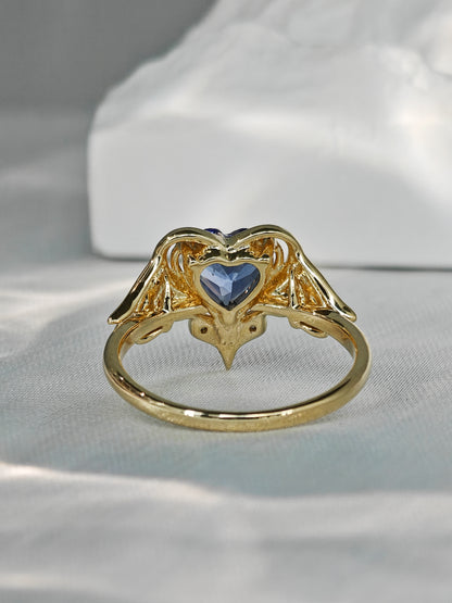 Sailor Moon: Heart-Cut Blue Tanzanite Engagement Ring