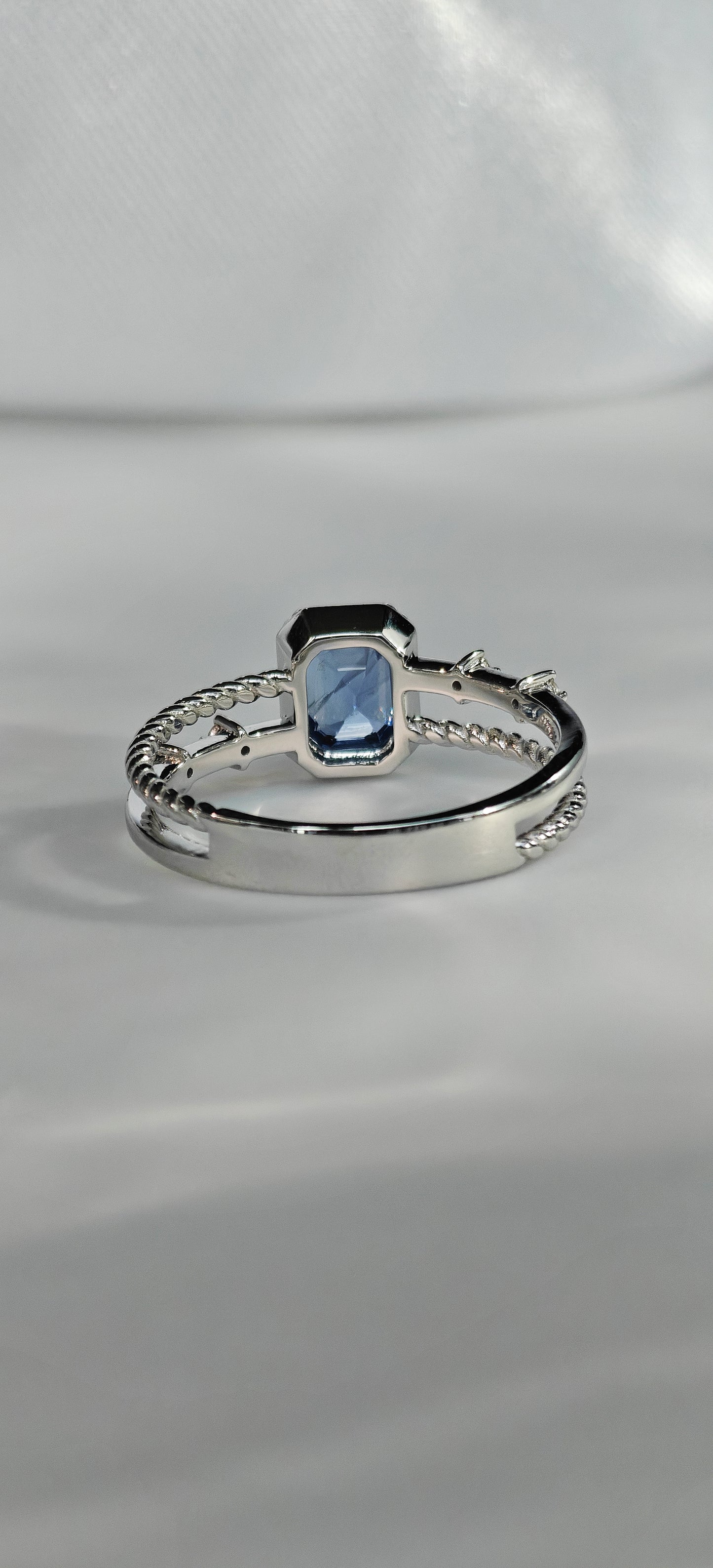 Radiant Cut Blue Cobalt Spinel Engagement Ring