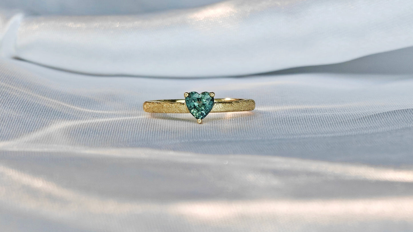 Heart Shaped Sapphire Sanding Finishing Ring（Available Now）