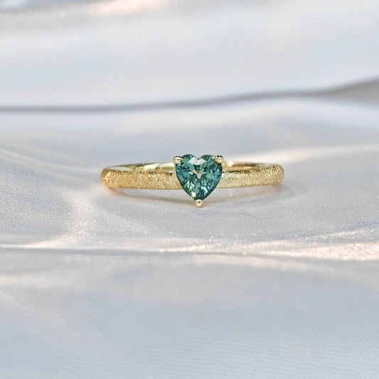 Heart Shaped Sapphire Sanding Finishing Ring（Available Now）