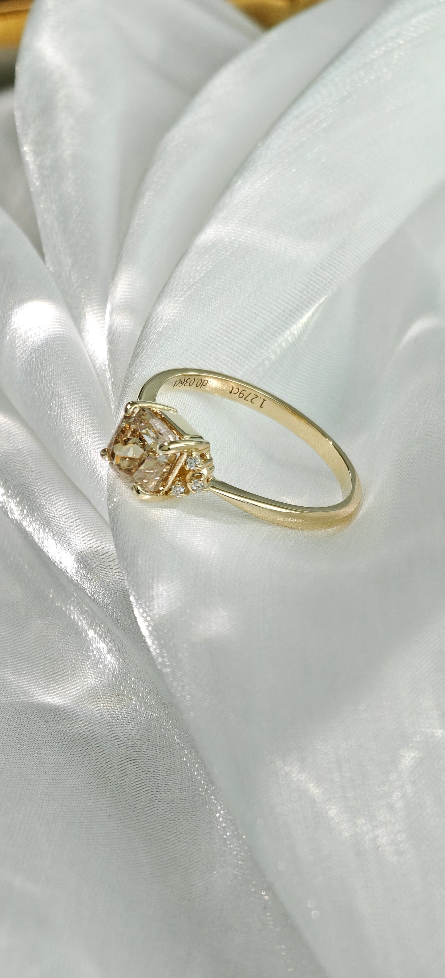 Princess Cut Brown Diamond Engagement Rings