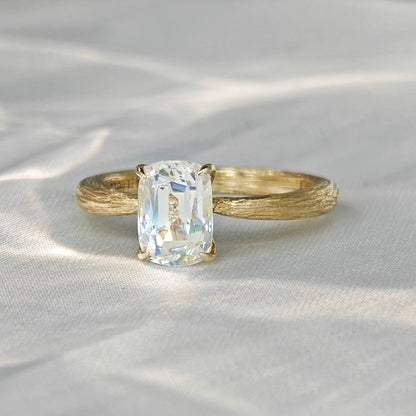 Precision Cushion Cut Moonstone Engagement Ring