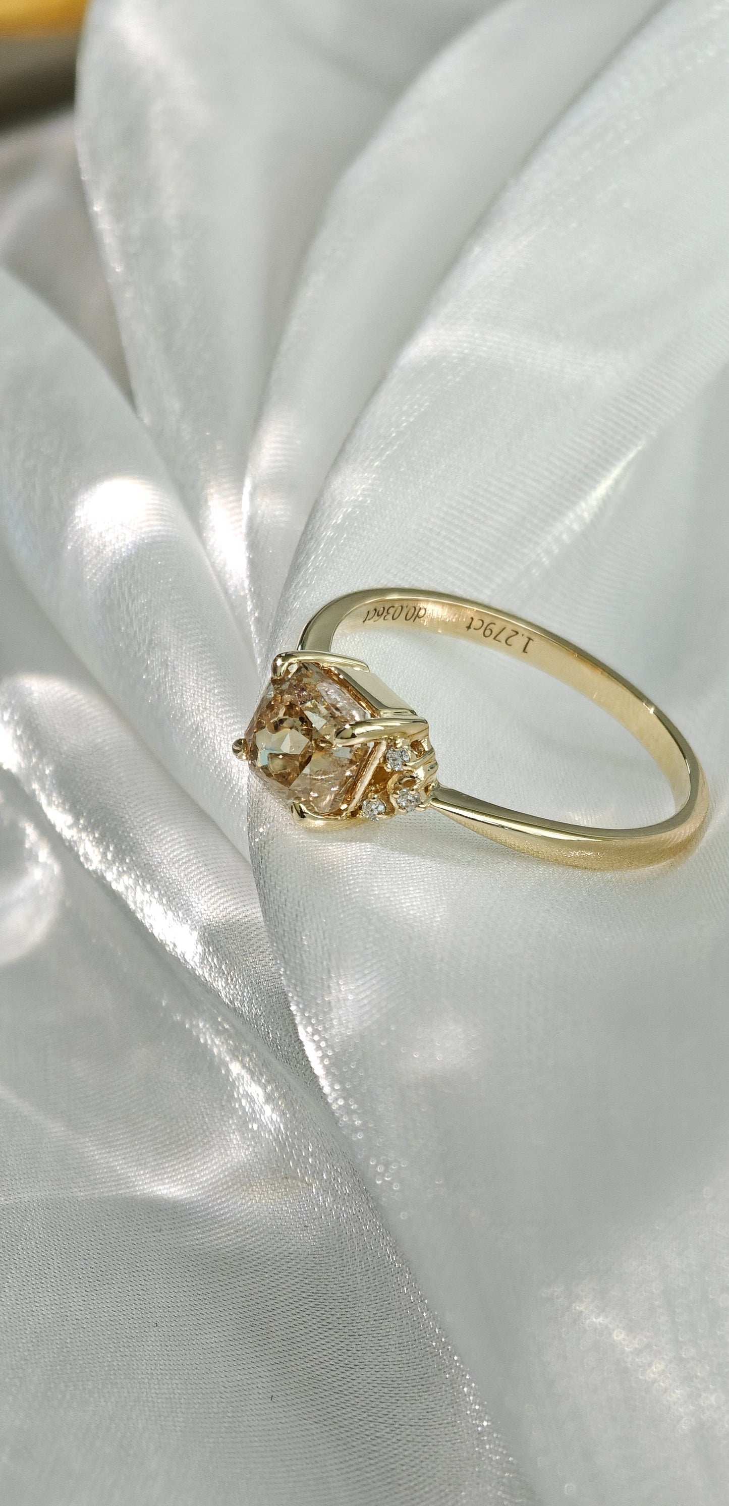 Princess Cut Brown Diamond Engagement Rings