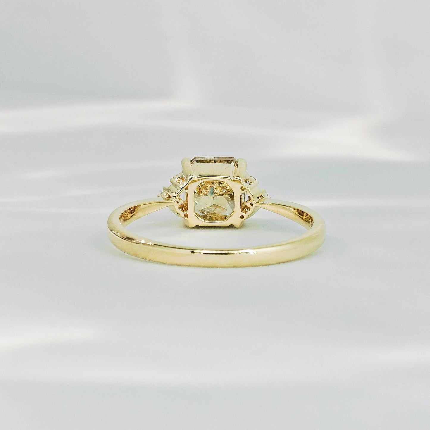 Princess Cut Brown Diamond Engagement Rings