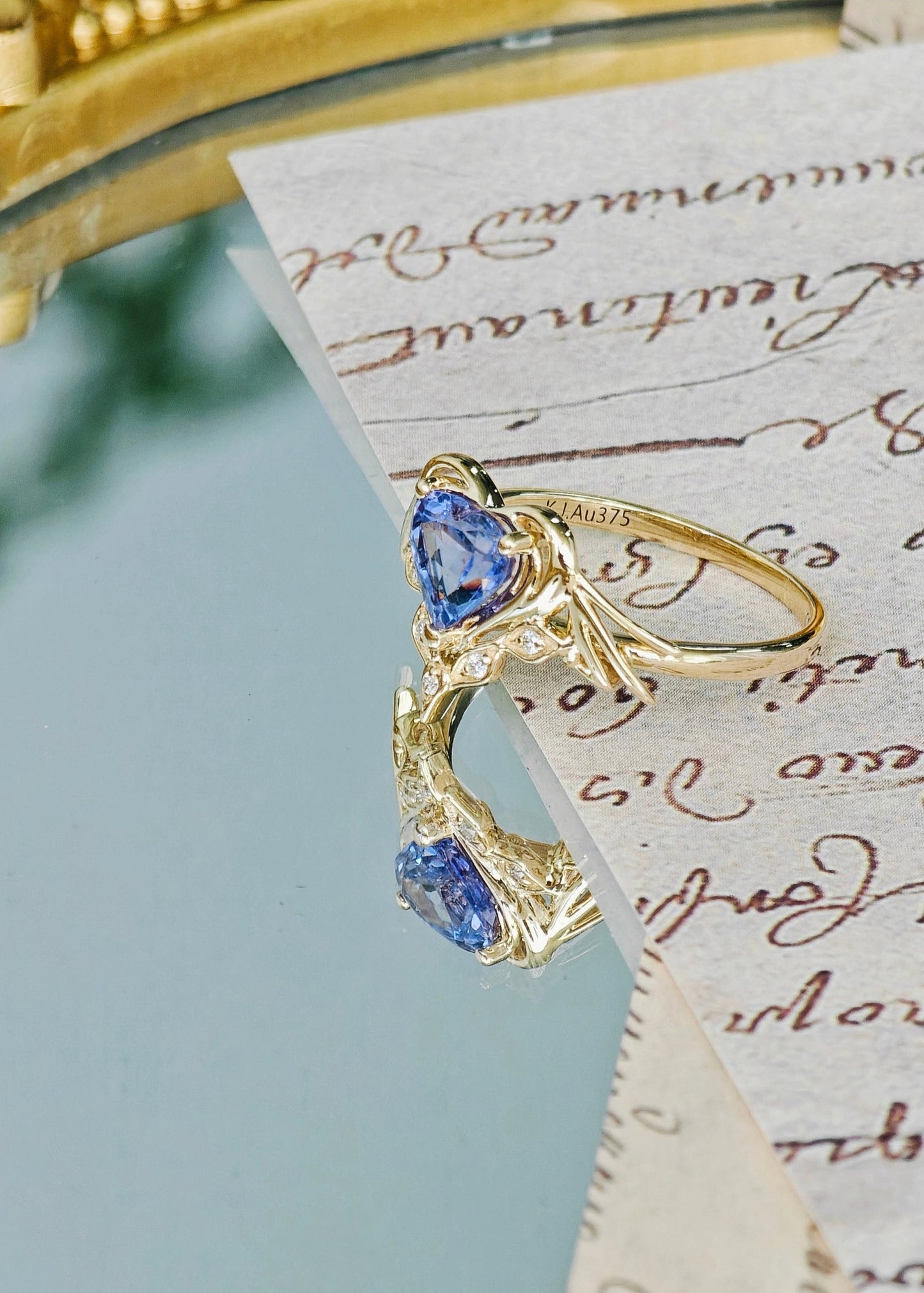 Sailor Moon: Heart-Cut Blue Tanzanite Engagement Ring